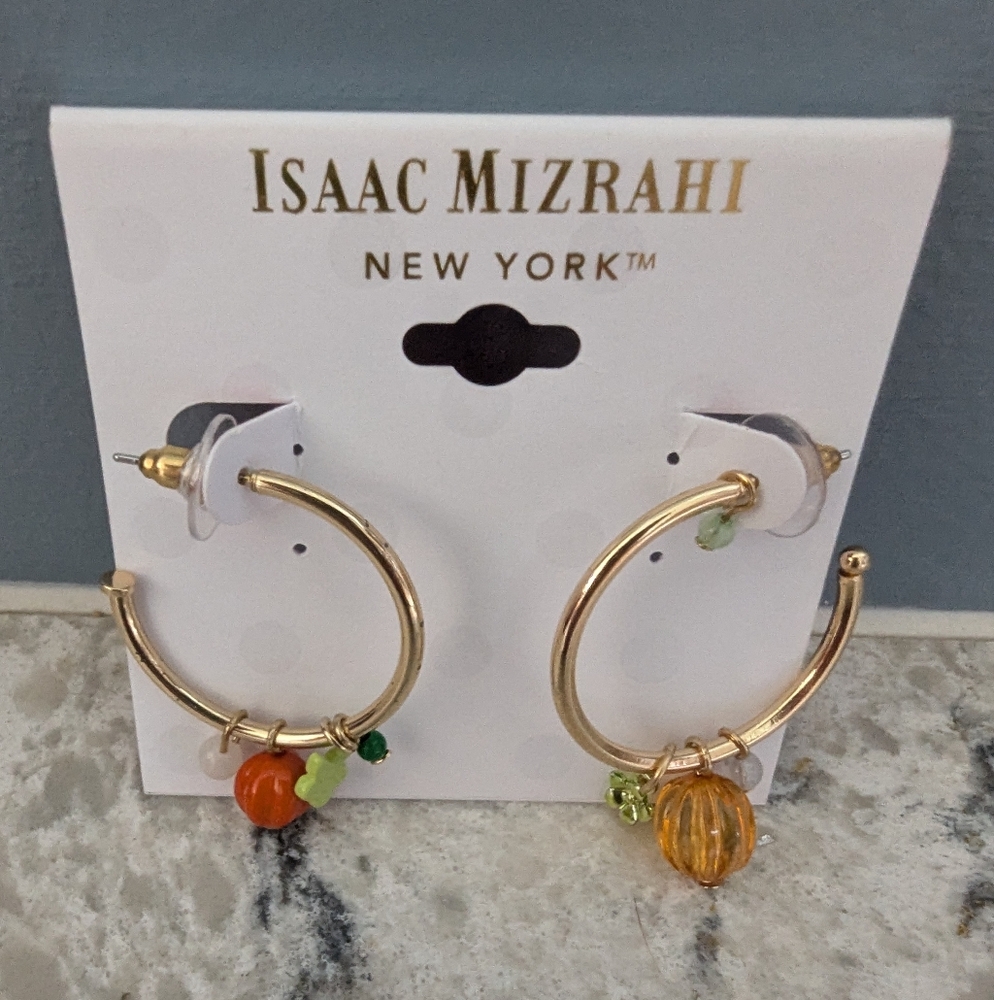 Isaac Mizrahi Gold Pumpkin Hoops New